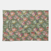 Rustic Autumn Falling Leaves Watercolor Art Geschirrtuch (Horizontal)