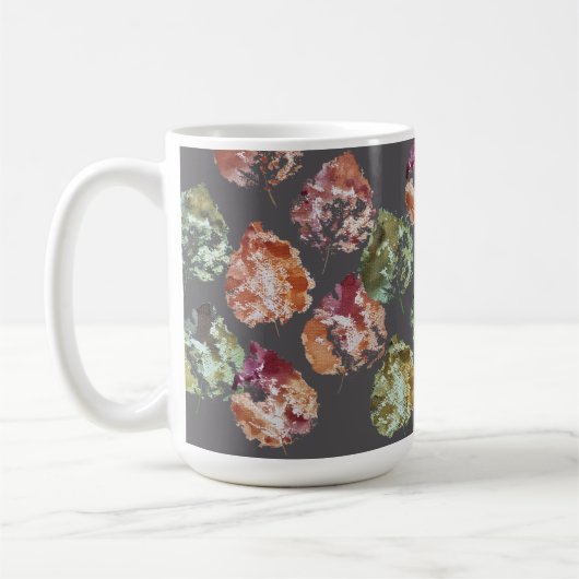 Rustic Autumn Falling Leaves Watercolor Art Kaffeetasse (Links)