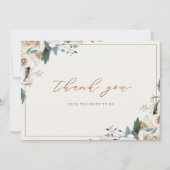 Rustic Autumn Floral Fall in Love Bridal Shower Dankeskarte (Vorderseite)