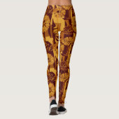Rustic Autumn Floral Geometric Pattern (10) Leggings (Rückseite)