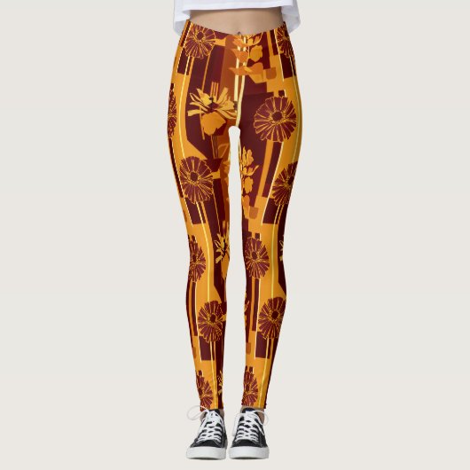 Rustic Autumn Floral Geometric Pattern (5) Leggings (Vorderseite)