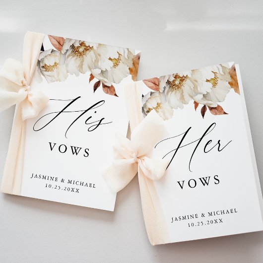 Rustic Autumn Floral His Wedding Vows Card Karte