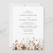 Rustic Autumn Floral Meadow Wedding Einladung (Vorderseite)