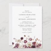 Rustic Autumn Floral Meadow Wedding Einladung (Vorderseite)