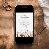 Rustic Autumn Floral Meadow Wedding Einladung