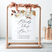 Rustic Autumn Floral Wedding Bloody Mary Bar Sign Poster
