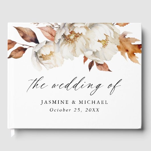 Rustic Autumn Floral Wedding Gästebuch (Vorderseite)