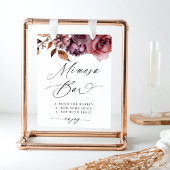 Rustic Autumn Floral Wedding Mimosa Bar Sign Poster