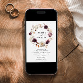 Rustic Autumn Floral Wreath Wedding Einladung