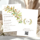 Rustic Autumn Flowers Forest Leaves Fall Wedding Einladung