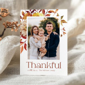 Rustic Autumn Foliage Thanksgiving Photo Feiertagskarte