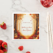 Rustic Autumn Forest Pumpkin Wedding Serviette (Beispiel)