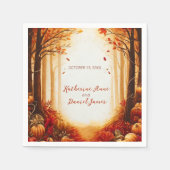 Rustic Autumn Forest Pumpkin Wedding Serviette (Vorderseite)