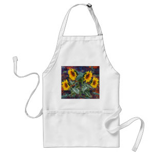 Rustic Autumn Leaves and Sunflowers Schürze