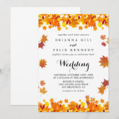 Rustic Autumn Leaves Wedding Einladung (Vorne/Hinten)
