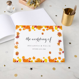 Rustic Autumn Leaves Wedding Gästebuch