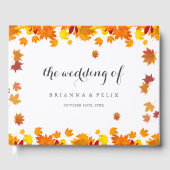 Rustic Autumn Leaves Wedding Gästebuch (Vorderseite)