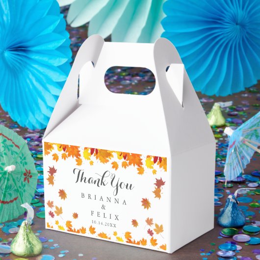 Rustic Autumn Leaves Wedding Geschenkschachtel (Party)