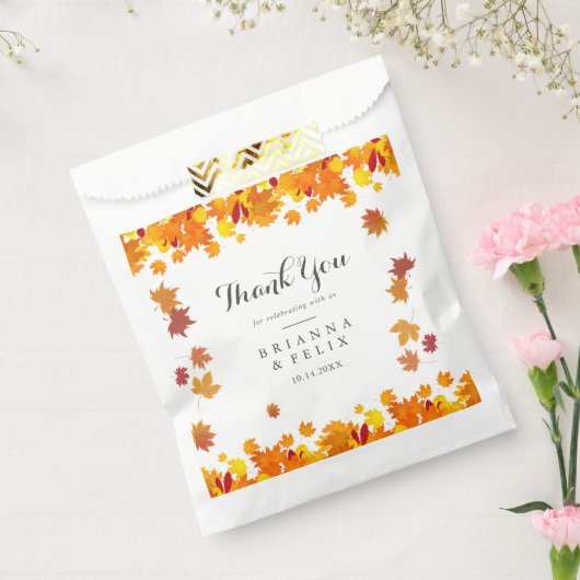 Rustic Autumn Leaves Wedding Geschenktütchen (Versiegelt)