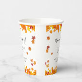 Rustic Autumn Leaves Wedding Pappbecher (Links)