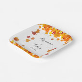 Rustic Autumn Leaves Wedding Pappteller (Gewinkelt)