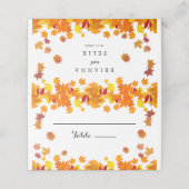 Rustic Autumn Leaves Wedding Platzkarte (Außenseite Aufgefaltet)