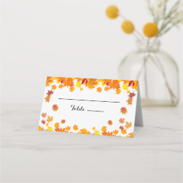 Rustic Autumn Leaves Wedding Platzkarte