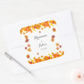 Rustic Autumn Leaves Wedding Quadratischer Aufkleber (Umschlag)