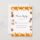 Rustic Autumn Leaves Wedding RSVP Card Karte (Vorderseite)