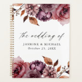 Rustic Autumn Marsala Floral Wedding Planer (Vorderseite)