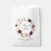 Rustic Autumn Marsala Floral Wedding Thank You Geschenktütchen (Vorderseite)