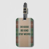 Rustic Autumn Plaid Gepäckanhänger (Vorderseite Vertikal)