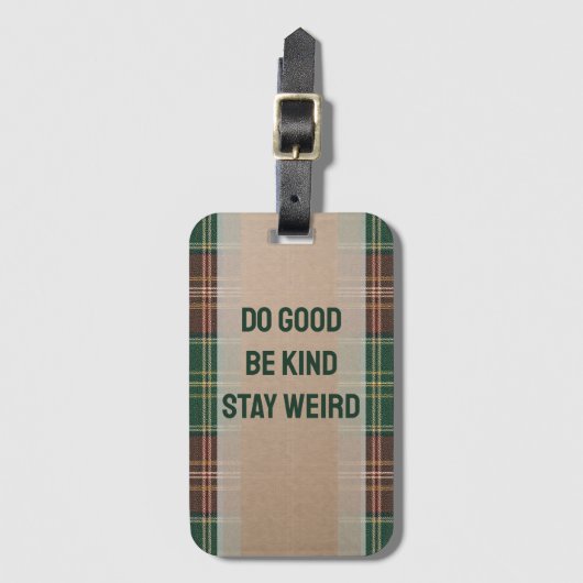 Rustic Autumn Plaid Gepäckanhänger (Vorderseite Vertikal)