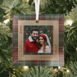 Rustic Autumn Plaid Ornament Aus Glas