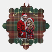 Rustic Autumn Plaid Ornament Karte (Vorderseite)