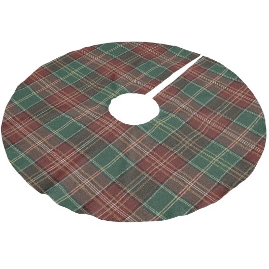 Rustic Autumn Plaid Polyester Weihnachtsbaumdecke (Schrägansicht)