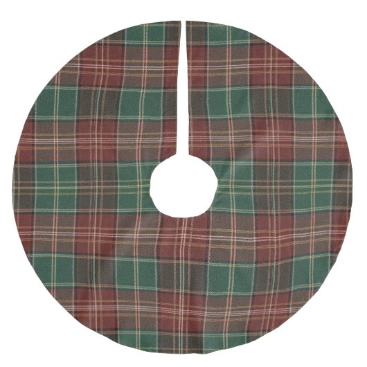 Rustic Autumn Plaid Polyester Weihnachtsbaumdecke (Vorderseite)
