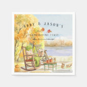 Rustic Autumn Porch | Thanksgiving Serviette (Vorderseite)