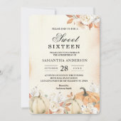 Rustic Autumn Pumpkins & Flowers  Einladung (Vorderseite)