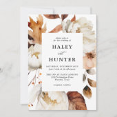 Rustic Autumn Romantic Floral Wedding Einladung (Vorderseite)