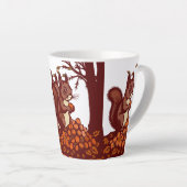 🐿️ Rustic Autumn Squirrel Latte Mug Milchtasse (Rechte Ecke)