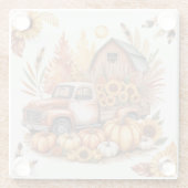 Rustic Autumn Thanksgiving Farmhouse Inspired Glasuntersetzer (Rückseite)