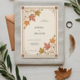Rustic Autumn Wedding Invitation Template Einladung
