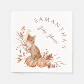 Rustic Autumn Woodland Fox Pumpkin Party Serviette (Vorderseite)