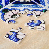 Rustic Azulejo Spanisches Muster Tiles Navy White Puzzle (Seite)