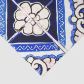 Rustic Azulejo Spanisches Muster Tiles Navy White Seidenpapier (Ausschnitt)