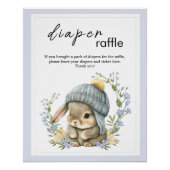 Rustic Baby Animal Baby Shower Bunny Diaper Raffle Poster (Vorderseite)