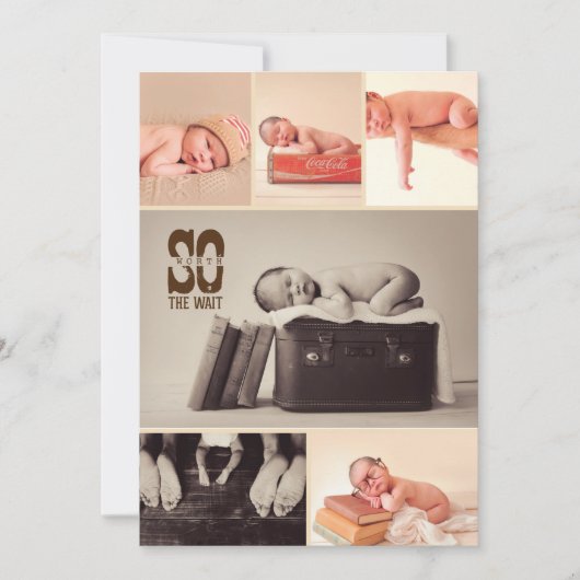 Rustic Baby Announcements - Boy Birth Ankündigung (Vorderseite)