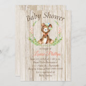 Rustic Baby Bear Baby Dusche Einladung (Vorne/Hinten)