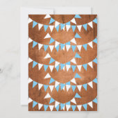 Rustic Baby Boy Blue Bunting Taufe Christening Einladung (Rückseite)
